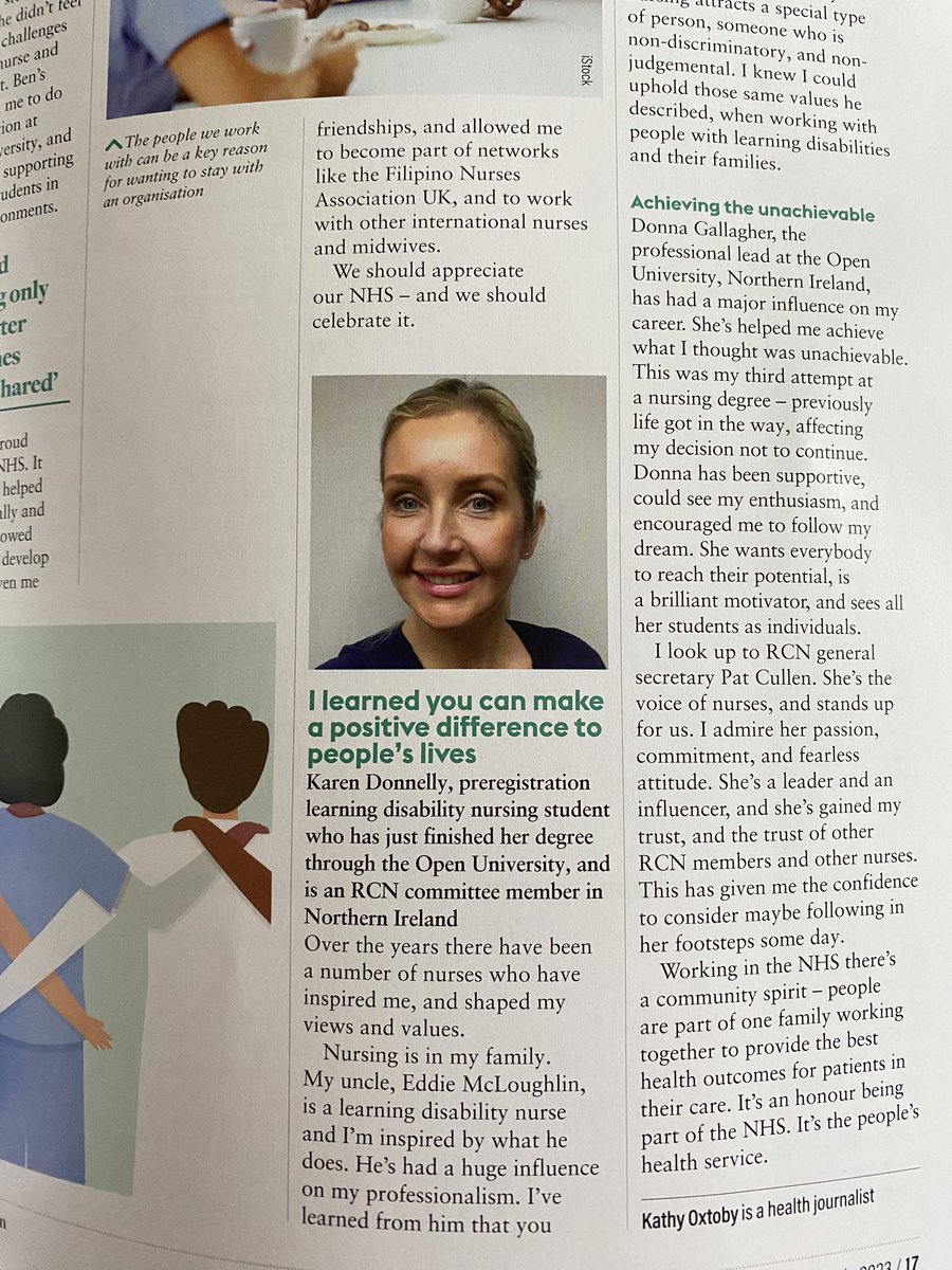 Well done @KarenCDonnelly lovely seeing you in @NurseStandard @RCNStudents #NHS75 #NursingStudent #StudentNurse #NurseLeader #NurseInspiration #NurseTwitter