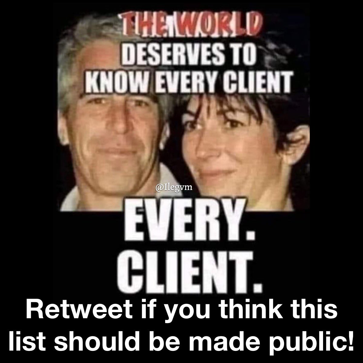 JDunlap1974's tweet photo. What does our government do? The FBI safely tucks away the Epstein client list and protects the child rapists https://t.co/r80H4tXrdB