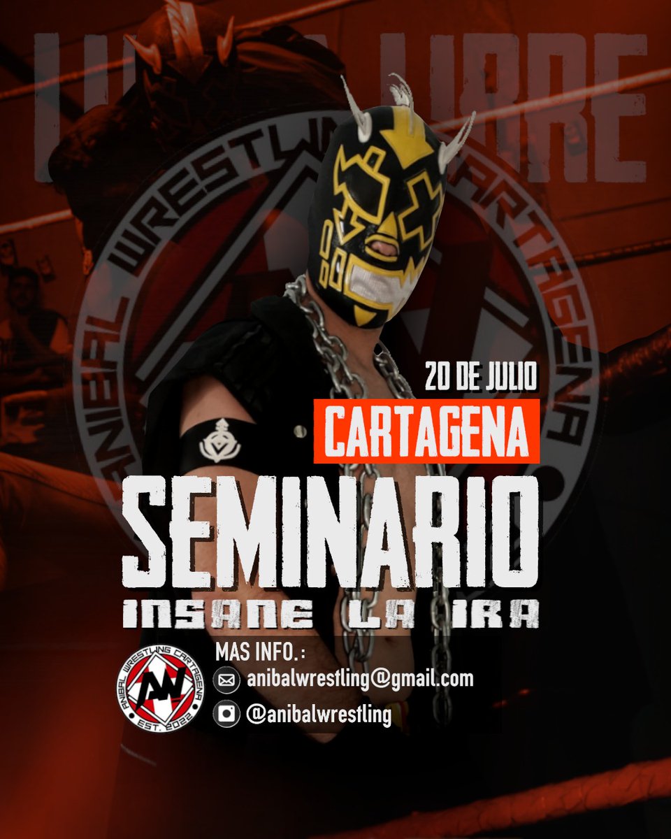 🤼‍♂️ SEMINARIO DE <a href="/InsaneLaIRA/">Insane La IRA</a> 🤼‍♂️

Estará en Cartagena para compartir sus conocimientos sobre wrestling con nosotros. Todos los niveles, desde principiantes a avanzados. ¡Mas información MD!

🟥 20 de Julio en nuestro local.

⬛ ¡Más información MD!