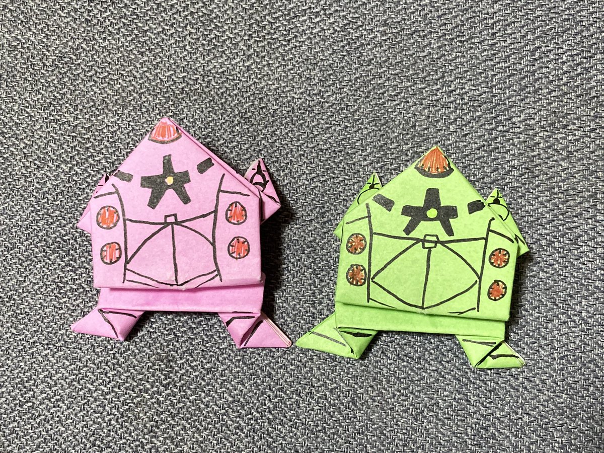 家庭科の時間に折ったカエル。
#ガンダム　#ゾック