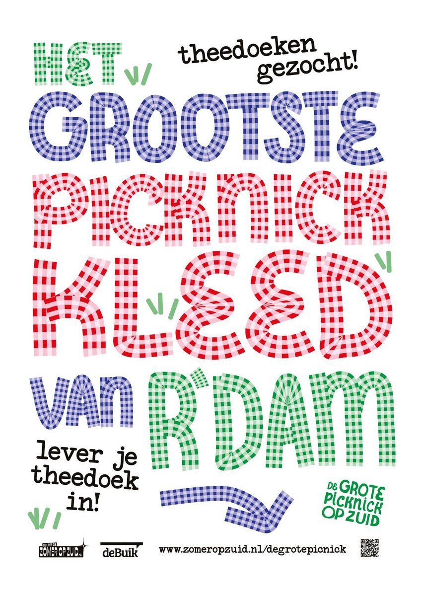 NPRZ (@nprz010) on Twitter photo Theedoeken gezocht om het grootste picknickkleed van Rotterdam te maken voor De Grote Picknick in Zuiderpark op 20 augustus. Theedoeken inleveren kan bij: Centrale Bibliotheek, Bibliotheken Feijenoord, Zuidplein, IJsselmonde, Leeszaal Vreewijk of via aysel@rotterdamfestivals.nl Theedoeken gezocht om het grootste picknickkleed van Rotterdam te maken voor De Grote Picknick in Zuiderpark op 20 augustus. Theedoeken inleveren kan bij: Centrale Bibliotheek, Bibliotheken Feijenoord, Zuidplein, IJsselmonde, Leeszaal Vreewijk of via aysel@rotterdamfestivals.nl