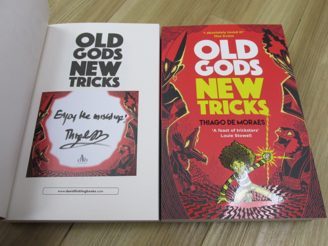 We have #signed copies of #OldGodsNewTricks by 
<a href="/tibolota/">Thiago de Moraes</a> in #Haverfordwest #Pembrokeshire 
Full of heart and humour, it has the potential to spark 
a lifelong interest in folklore and legends.
#Loki #Maui #MonkeyKing