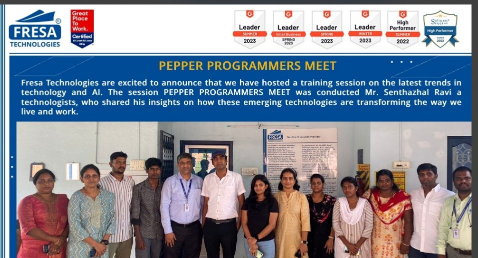 senthazalravi's tweet image. பெப்பர் புரோகிராமிங் ஒரு சிறிய Bootcamp நடத்த முயன்று இடம் தேடியபோது Fresa Technologies நிறுவனம் இலவசமாக இடத்தை கொடுத்து நல்ல மதிய உணவும் கொடுத்தார்கள் (யா முகைதீன் பிரியாணி). நன்றி செந்தில் மற்றும் குமார், வினோத்.

#PepperProgramming #100DaysOfCode #100DaysOfNoCode…