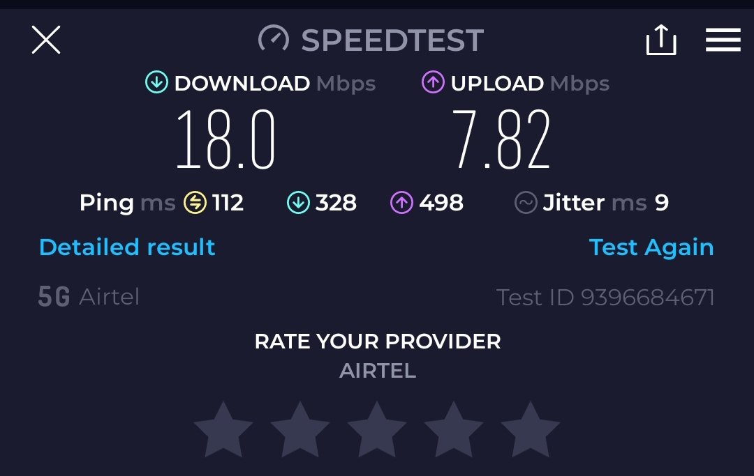 35bb384568924eb's tweet photo. @airtelindia 5G to kam krta nahi hai 4G me aawaz break hota hai sahi se network pakdta nahi hai @airtelindia 5G speed 18 Mbps and @reliancejio  5G jio speed 555 Mbps this is the truth 
Feel the power of @reliancejio @JioCare https://t.co/4c3HXKNuKC