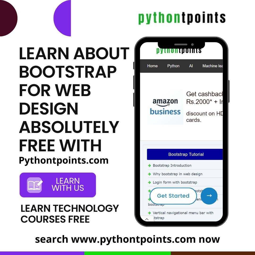 pythontpoint's tweet photo. Learn Bootstrap for Web Design with https://t.co/XOEKuX8Xha absolutely FREE...

#learn #learning #learnbootstrap #freetutorial #freejava #freetutorialflorbootstrap #pythonfree #bootstrapnotes #daatutorial #learnc #tutorial #bootstraptutorialfree #bootstrap #Bootstrap5 https://t.co/HMf0odqXIh