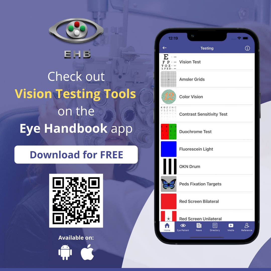EyeHandbook's tweet photo. Free Vision Testing Tools | Eye Handbook App For Eye Care Professionals
Available on Android & iOS:
https://t.co/CtJmgVh2tZ
#eyes #ophthalmology #optometry #ophthalmologists #optometrists #visiontesting #ophthalmologyresidents #optometryresidents #oftalmologia #eyedoctors #free https://t.co/jLe2X72YtP
