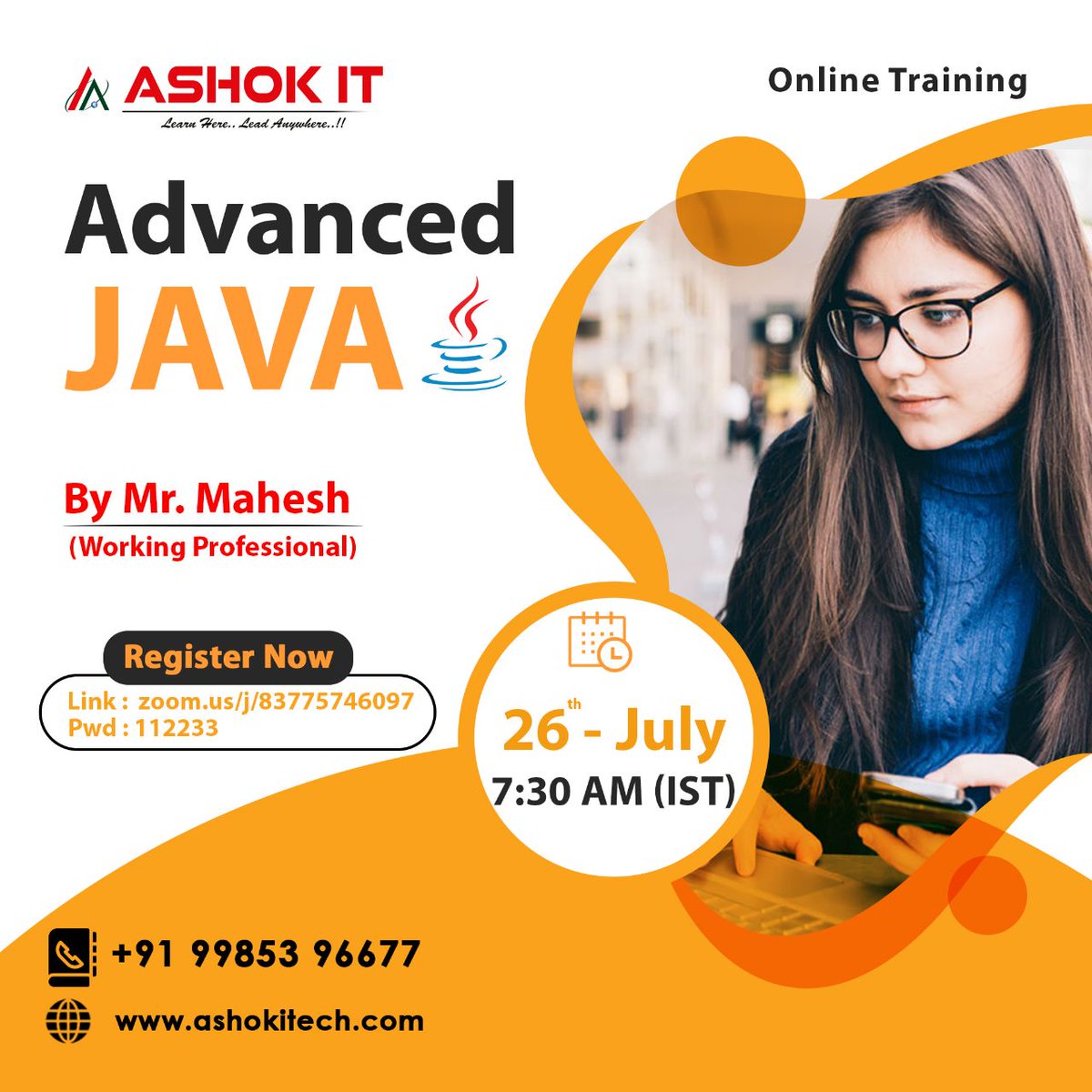 ashokitschool's tweet image. 🛑 Advanced Java 🛑
✍️ Enroll Now : bit.ly/3noOByz
👉 Free Demo On 26th-July @ 7:30 AM IST
👉 Subscribe To Youtube Channel: bit.ly/41IHJdj
🌐 Visit : ashokitech.com
CALL NOW: +919985396677
#AdvancedCProgramming #advancedjavacourse #Advancedjavaonline