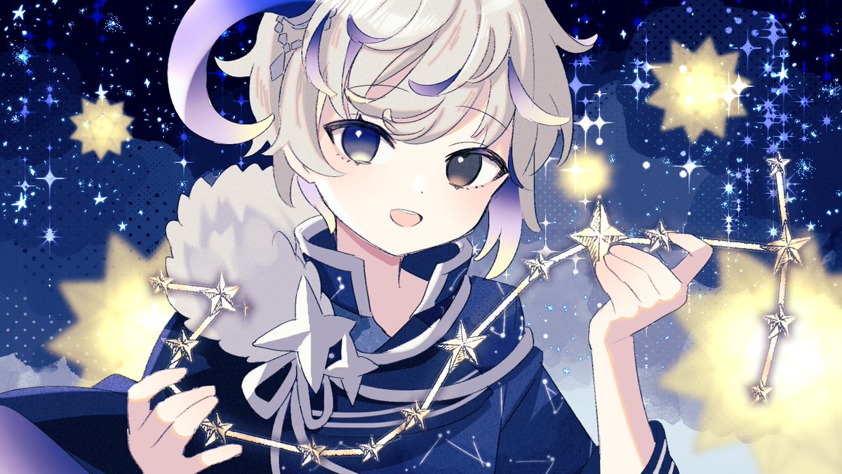 「七夕っぽい絵はなかったので星空っぽい絵など…(そもそも七夕には遅刻だよ) 」|囚🐰🥚🍀のイラスト