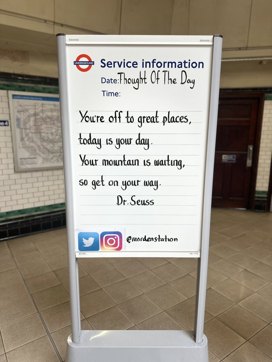 MordenStation's tweet photo. Saturday 8th July 2023 Thought Of The Day From Morden Underground Station https://t.co/qH6jLp5syt