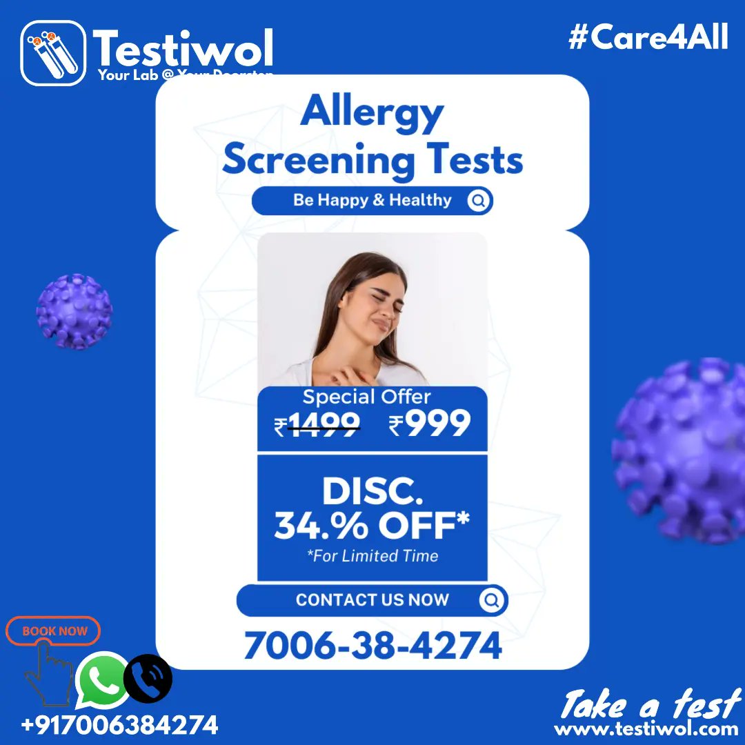 testiwol's tweet image. World Allergy Week 2023: 
Visit Us @ testiwol.com
#labtest #labtests #labtested #LabTesting #labtestathome #labtestonline #labtestapproved #testiwol #testiwollove #india #brand #yourlabatyourdoorstep #bloodtestonlinereport