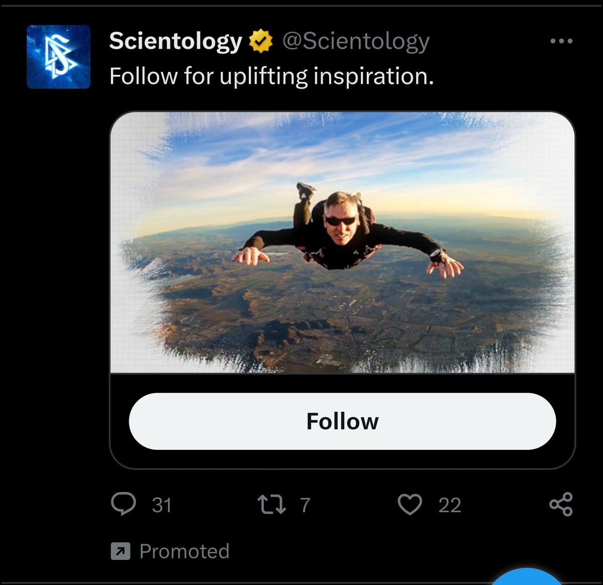 wacemace's tweet photo. why am i getting ads for SCIENTOLOGY????? https://t.co/COg3Qc2MES