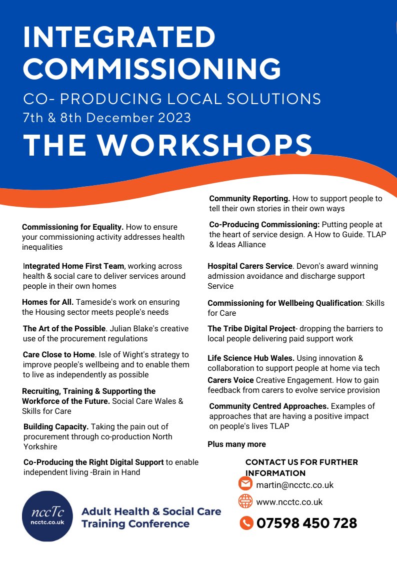 Health &amp; Adult Social Care Commissioners' Conference  7th &amp; 8th December 2023. Booking now open