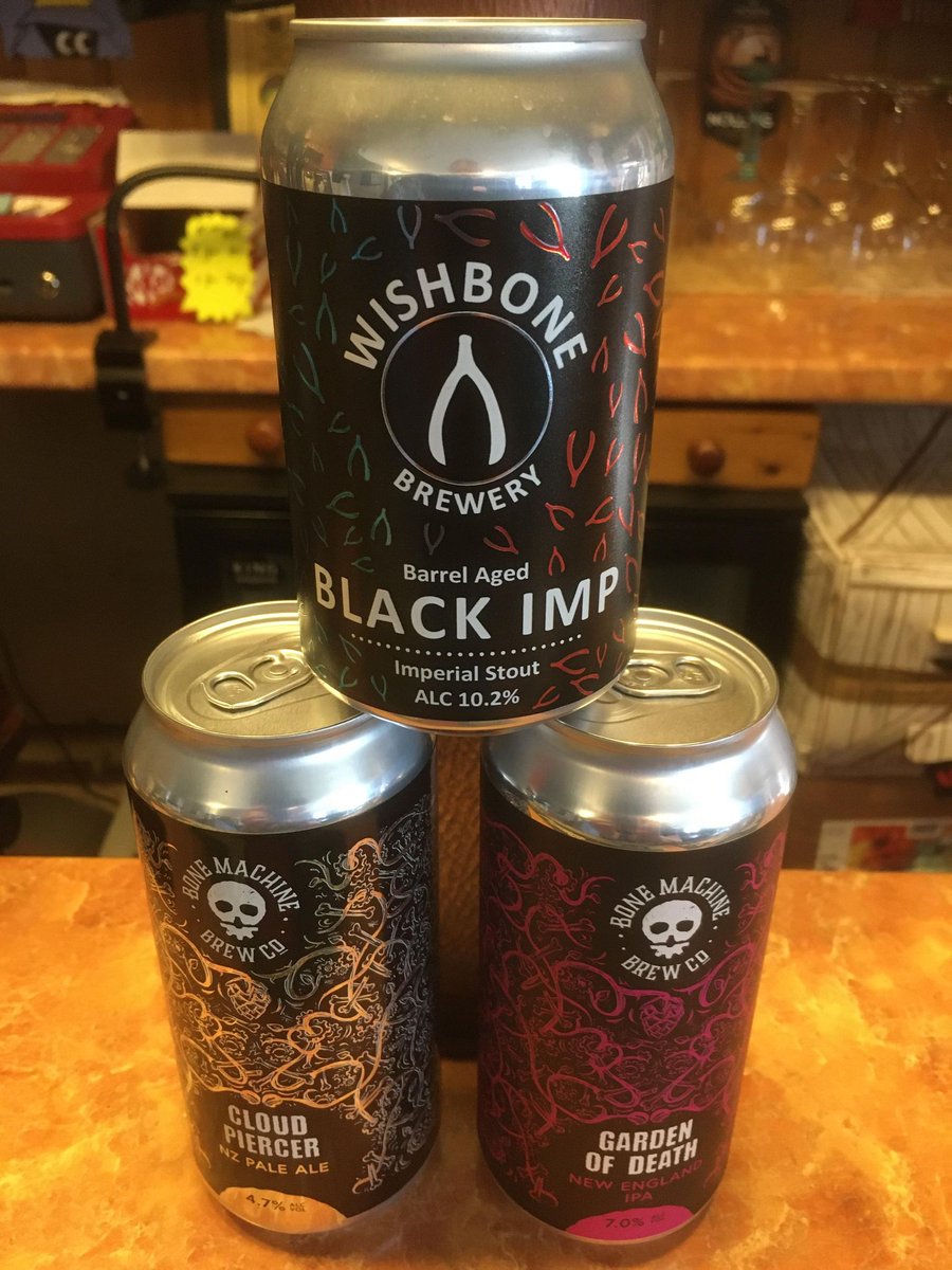 Some new cans at Hop and Vine for your delectation from @WishboneBrewery and @BoneMachineBrew