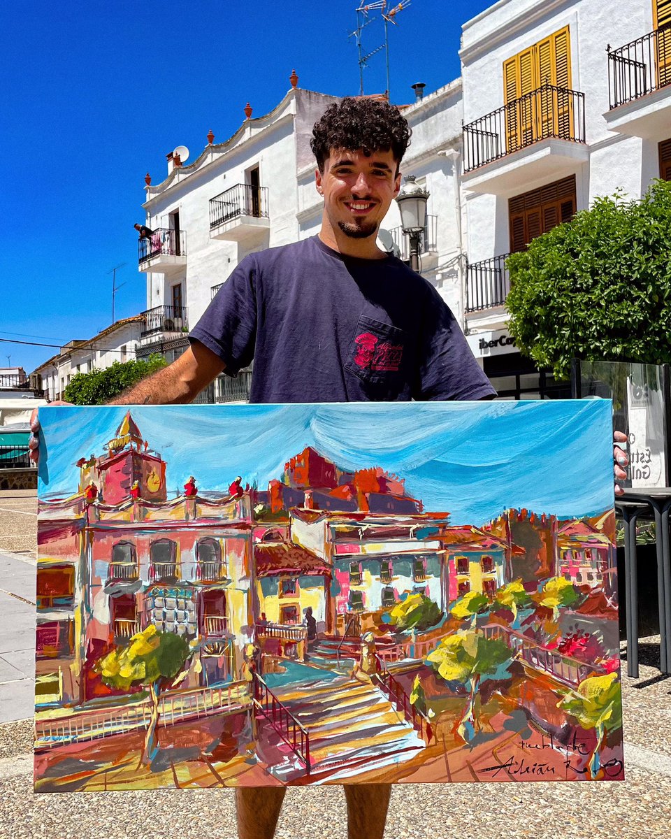 adrianhmuxk's tweet photo. Estoy viajando por pueblos de Extremadura pintándolos con PueblArte!! os dejo por aquí Almendral, Capilla, Alburquerque y Fuente del Maestre ❤️ https://t.co/K8QzcDln3C