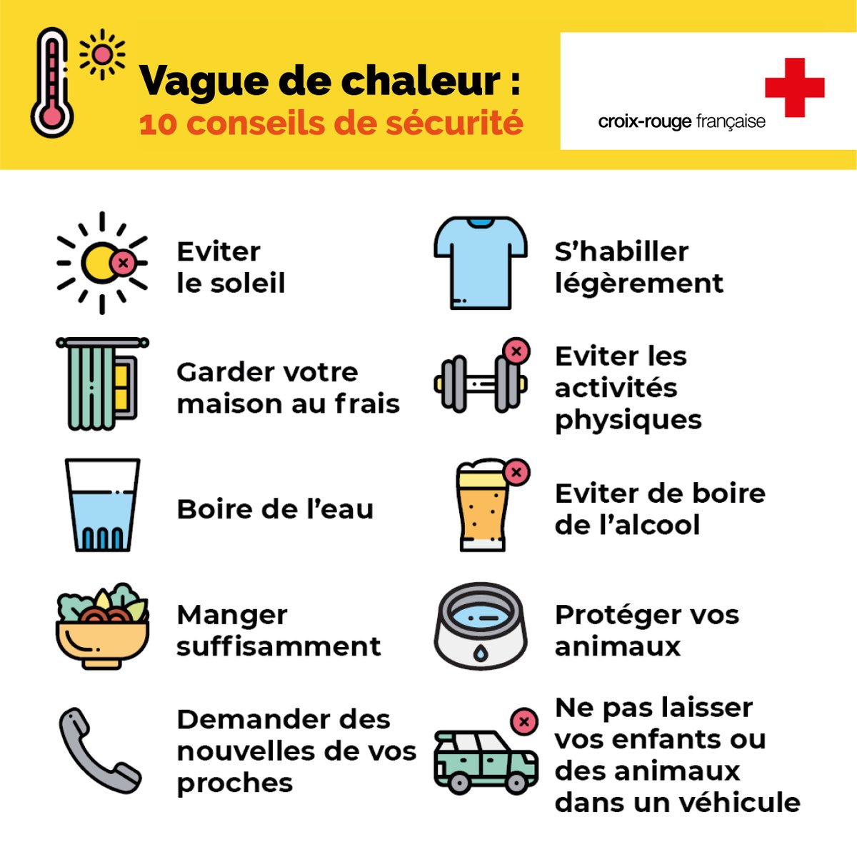Les journées et les nuits s'annoncent très chaudes dans le #Rhône - Prenez soin de vous et suivez ces conseils simples