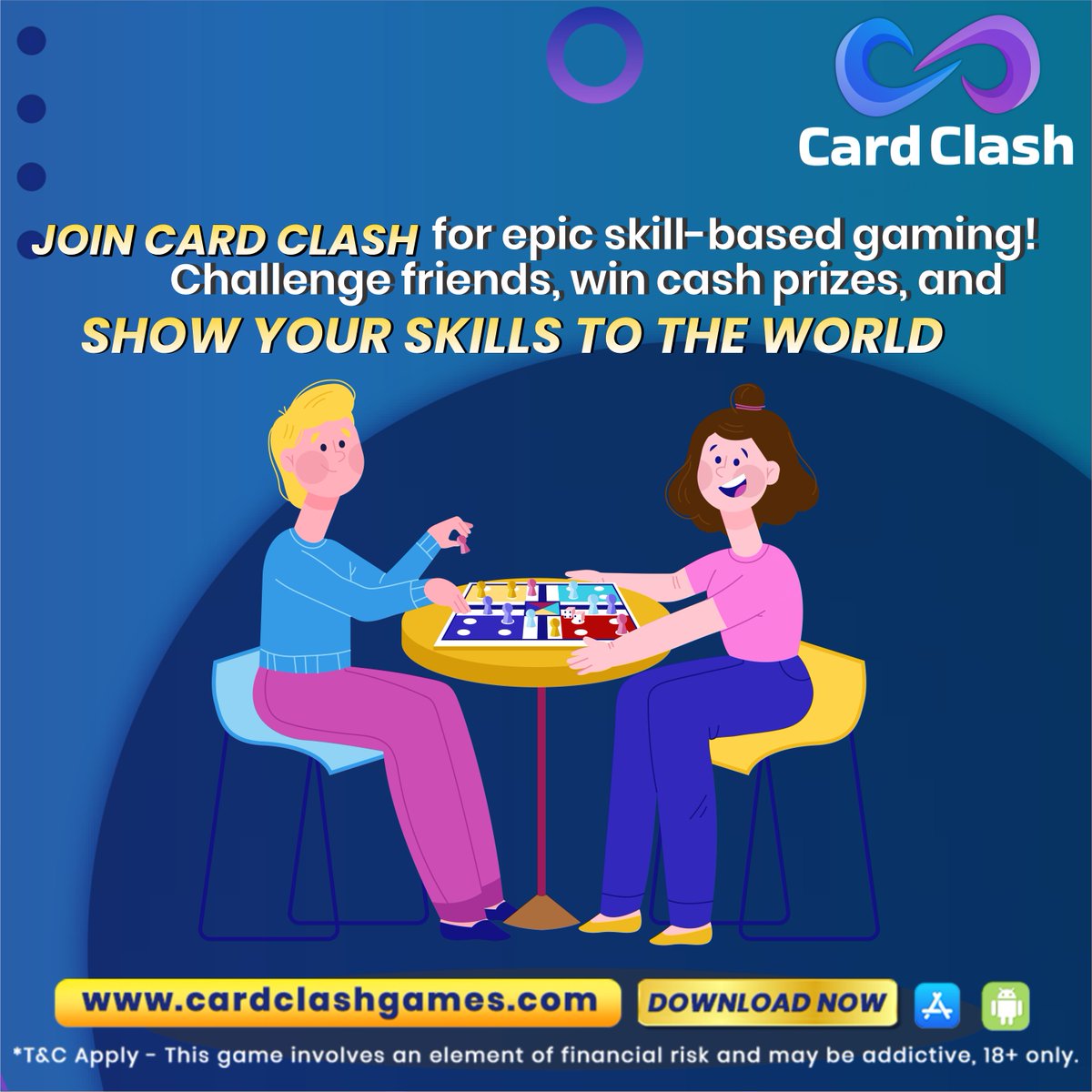 cardclash_io's tweet image. Ready to dive into the world of real money games? 🎮Let's play, compete, and win together! 🎲🔥
Download the App Now
cardclashgames.com/download
#ludo #snakeandladder #rummy #poker #cardclash #bolkekhel