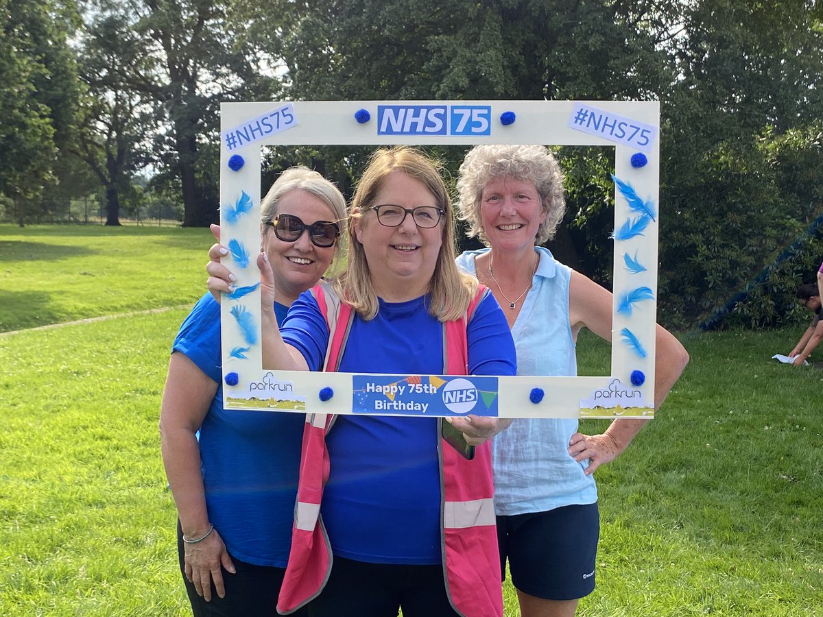 Great to see all the people at @carlisleparkrun this morning celebrating the #NHS75birthday 
@parkrunUK Runs have been taking place everywhere today to celebrate #NHS75 Well done to all taking part & all the organisers 💙 #loveparkrun #NHS75parkrun #healthandwellness