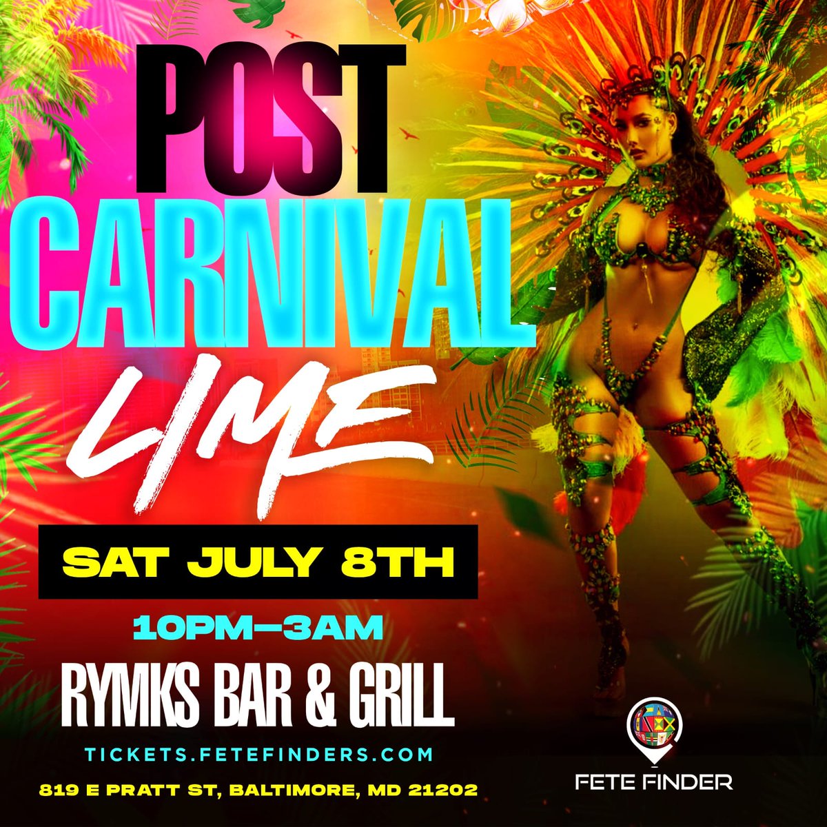 RYMKSBaltimore's tweet photo. We have a very exciting day ahead of us 🎉🎉🎉  Post Carnival Lime - After the March, Come vibe with us @ Rymks. https://t.co/lK2fYKo3xl