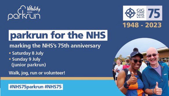 researchPhil's tweet photo. Super proud to support #NHS75 with @parkrunUK #NHS1000miles

Through research &amp; innovation we develop better ways to both keep people healthy &amp; to provide treatment to those in need

If you want to #bepartofresearch you can find out all the opportunities through the web 👇 https://t.co/U3ICcV0X21