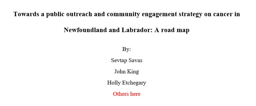 Yup - started writing the manuscript this morning 👍

I may change the title but this is pretty exciting to write ❤️

#PublicEngagement #PublicInterestGroupOnCancerResearch
#NewfoundlandAndLabrador
#KnowledgeTranslation
#MemorialUniversity
#PublicPartnership
#NLCancer
#cancer