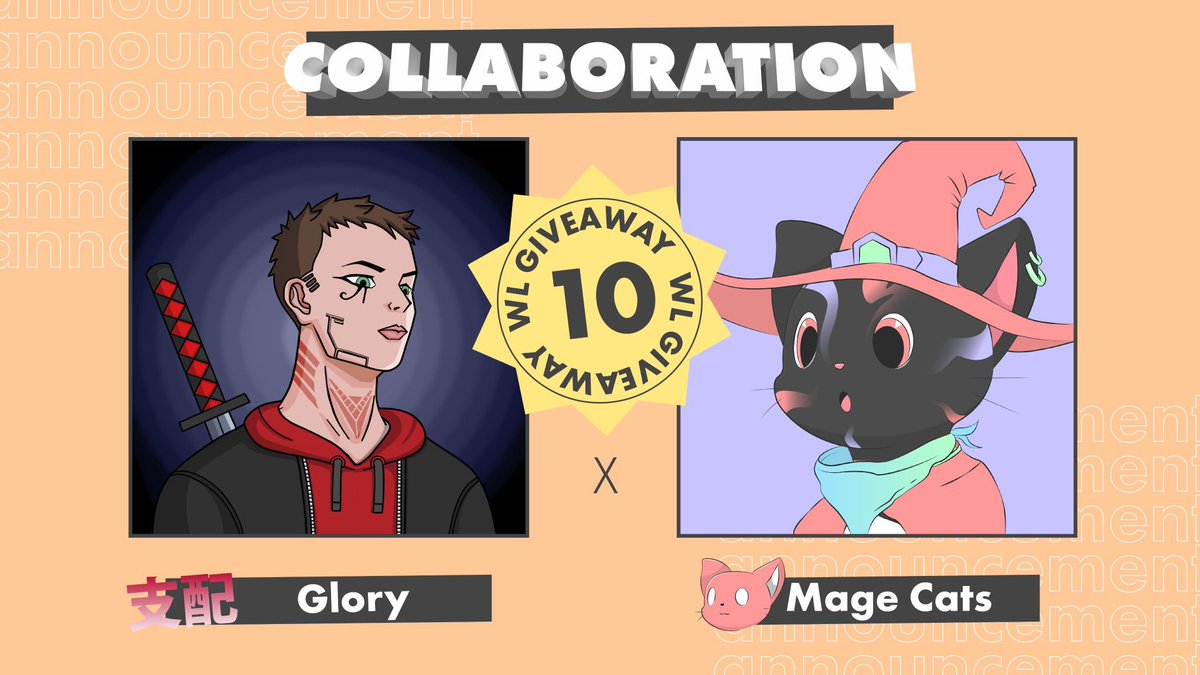 Knock-knock ✊ 

Glory and Mage Cats on air within #Starknet 🌟

To be the 1 of 10 luckies of getting WL rights what to do? 👇

•Like &amp; RT this tweet
•Follow <a href="/magecatsNFT/">Mage Cats | StarkNet 🐱✨🐺</a> &amp; <a href="/starknetglory/">Glory 支配</a> 
•Tag frens

Let’s glorify 🥷