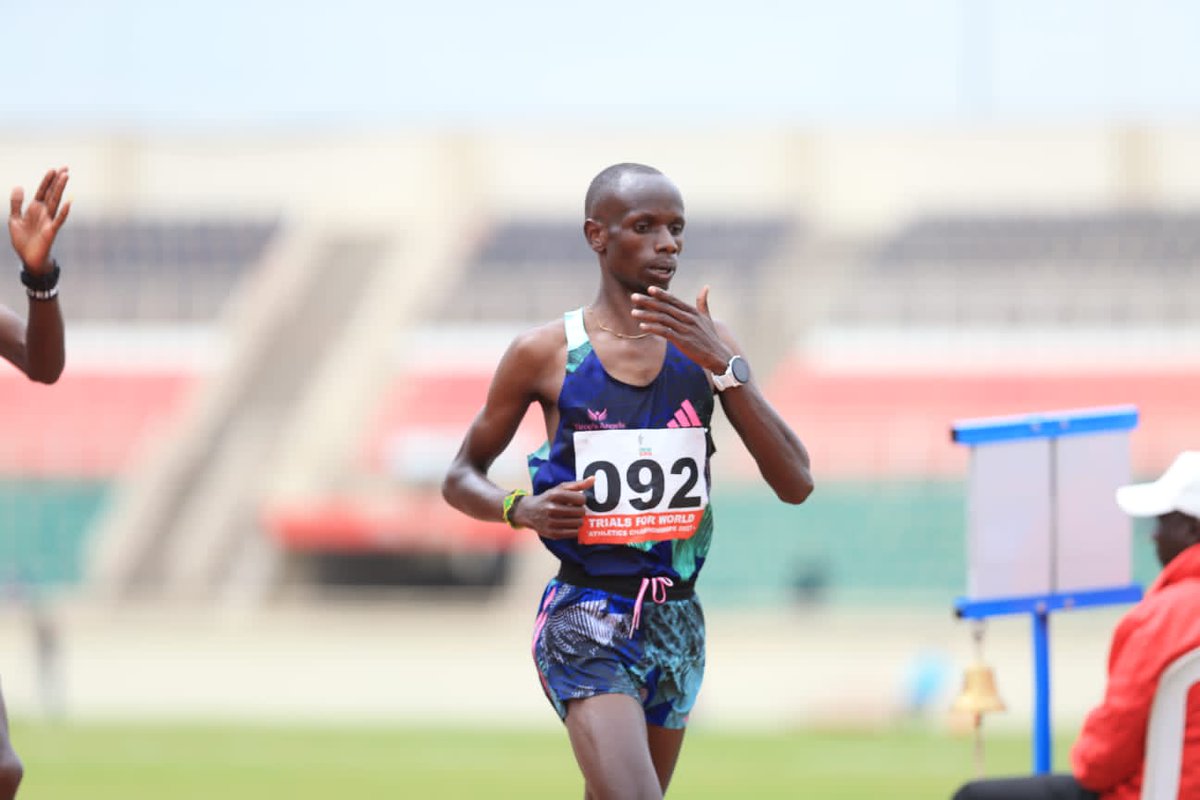 athletics_kenya's tweet photo. A world champion in view.

Jacob Krop crosses the line ahead of Commonwealth silver medalist Daniel Simiu.

The steaks are indeed getting higher for the 5000-metre race. https://t.co/Ih2u5DTgge