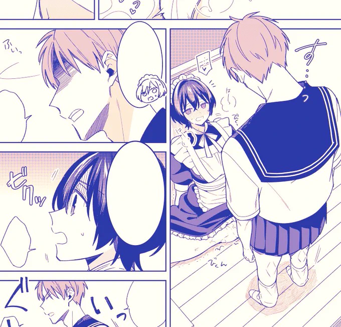 これはセーラー女装男子とメイド女装の男装女子。
めちゃコミさんでまらない最新71話配信されとります～何卒何卒☺️
https://t.co/YDBpqJepuK 