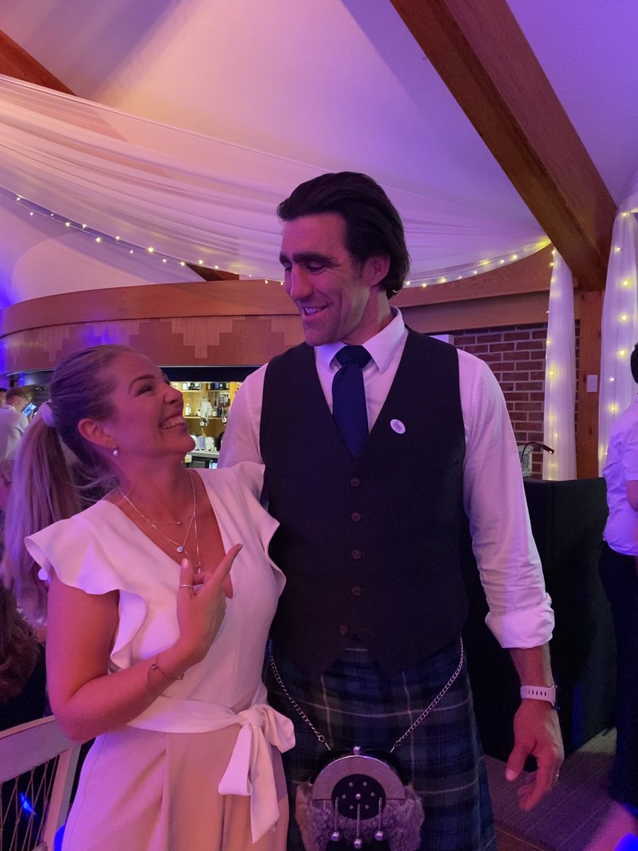Molly_KateB's tweet photo. We had an incredible night raising important funds for my husbands school and #mnd. The highlight was this tall fella @kellydrbrown! Scotland Flanker, Saracens player, sings, plays guitar and comedian! 🥵. #SCOTLAND #Rugby #school #charity https://t.co/KY8cPE5w5R