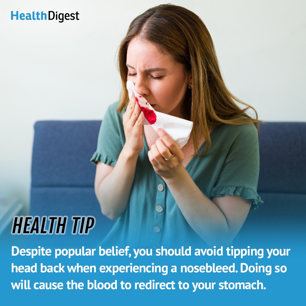 HealthDigestUS's tweet image. The redirection can cause vomiting and stomach pain. #nosebleed