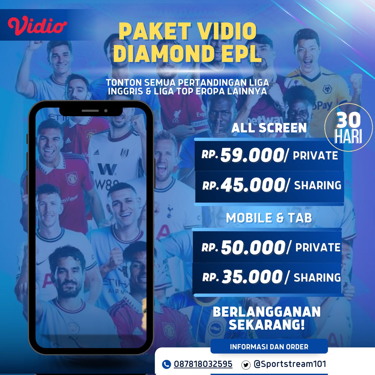 SportStream101's tweet photo. Nikmati Pengalaman Menonton Liga Inggris dan Liga Terbaik lainya dengan Paket Vidio Diamond! 💎✨

Apakah Anda penggemar sepak bola? Atau mungkin Anda lebih suka menonton olahraga lain seperti kriket IPL? Jangan khawatir, kami punya berita baik untuk Anda! https://t.co/IXZ0d9baMX