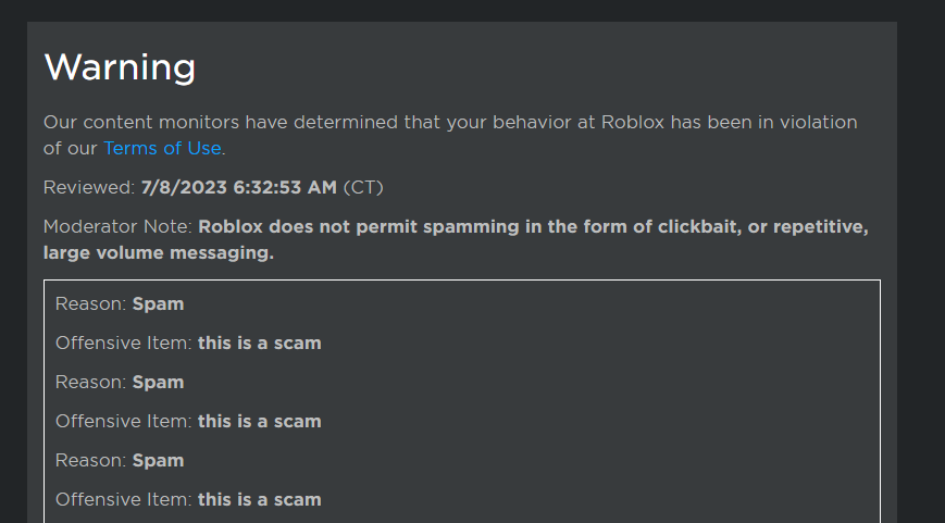 SonicboyDev's tweet image. Bruh #ROBLOX #robloxmoderation