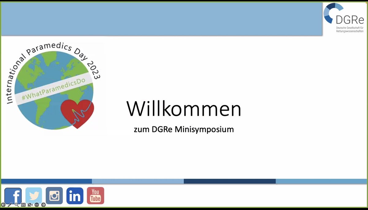 dgre_org's tweet photo. In Kürze geht es los mit dem #DGRe #Minisymposium zum #IPD2023 mit dem Moto #WhatParamedicsDo https://t.co/V9nCm9RmOK