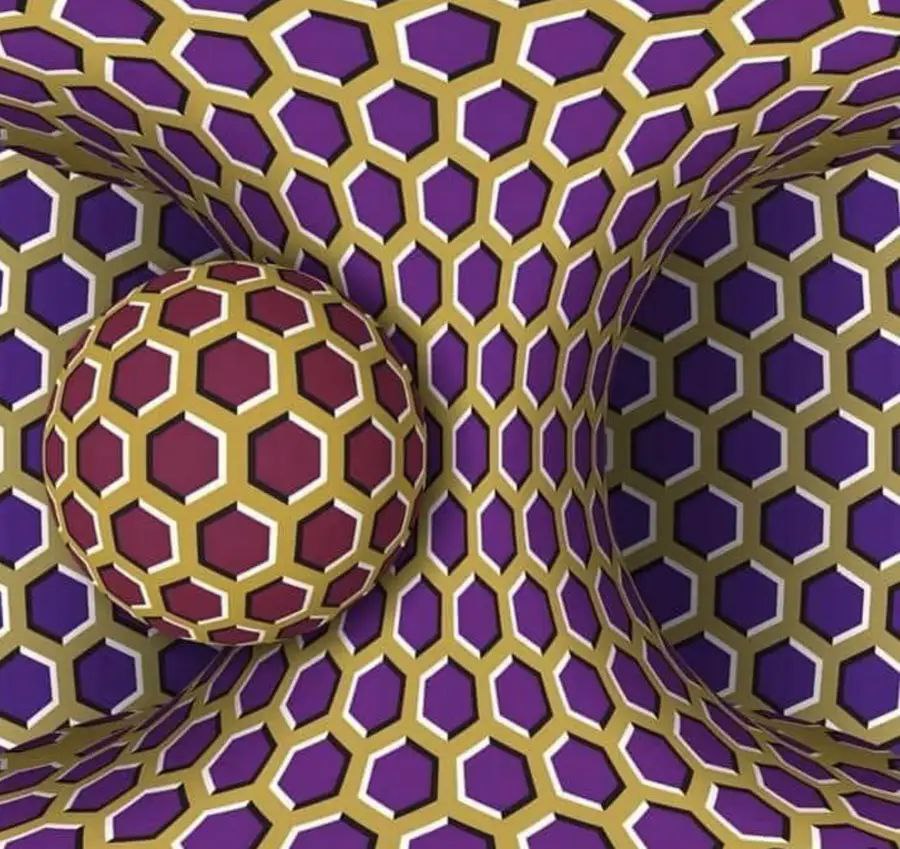 This image was created by a Japanese neurologist. 

It stays still when you are calm. It begins to move when you experience a slight amount of pressure. It moves like a carousel when under a great deal of stress.

How are you doing?