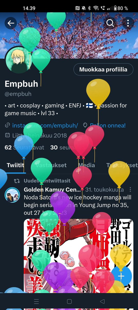 empbuh's tweet photo. Balloon day 🥳 I'm still here, even though I have not been active lately. Yesterday's Panel from hell got me so excited about Baldur's Gate 3 and I'm yearning to draw and make cosplays from the game.  But most of all, I'm eagerly waiting to hear all the music of BG3. ❤️ https://t.co/M2PqZ4edOb