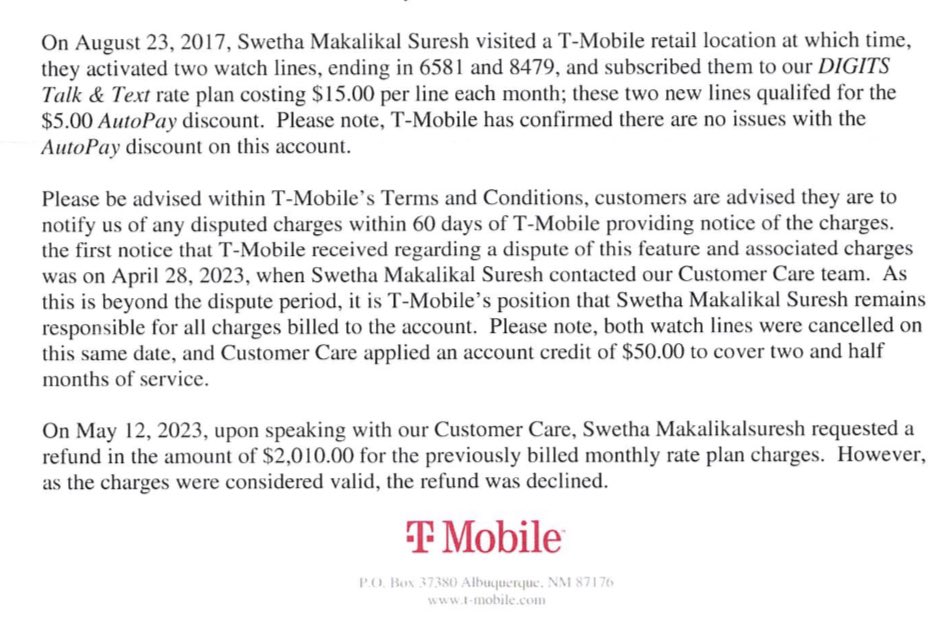 SuViMusic's tweet photo. @TMobileHelp I’ve been trying to resolves this since April 23rd! And if I wasn’t the one who was there to activate this, then who did and how can T-Mobile do this without making sure that I signed up for this, did a staff add it? Was it fraud? How many customers has #tmobile done this with? https://t.co/Qr2BDAmOmw