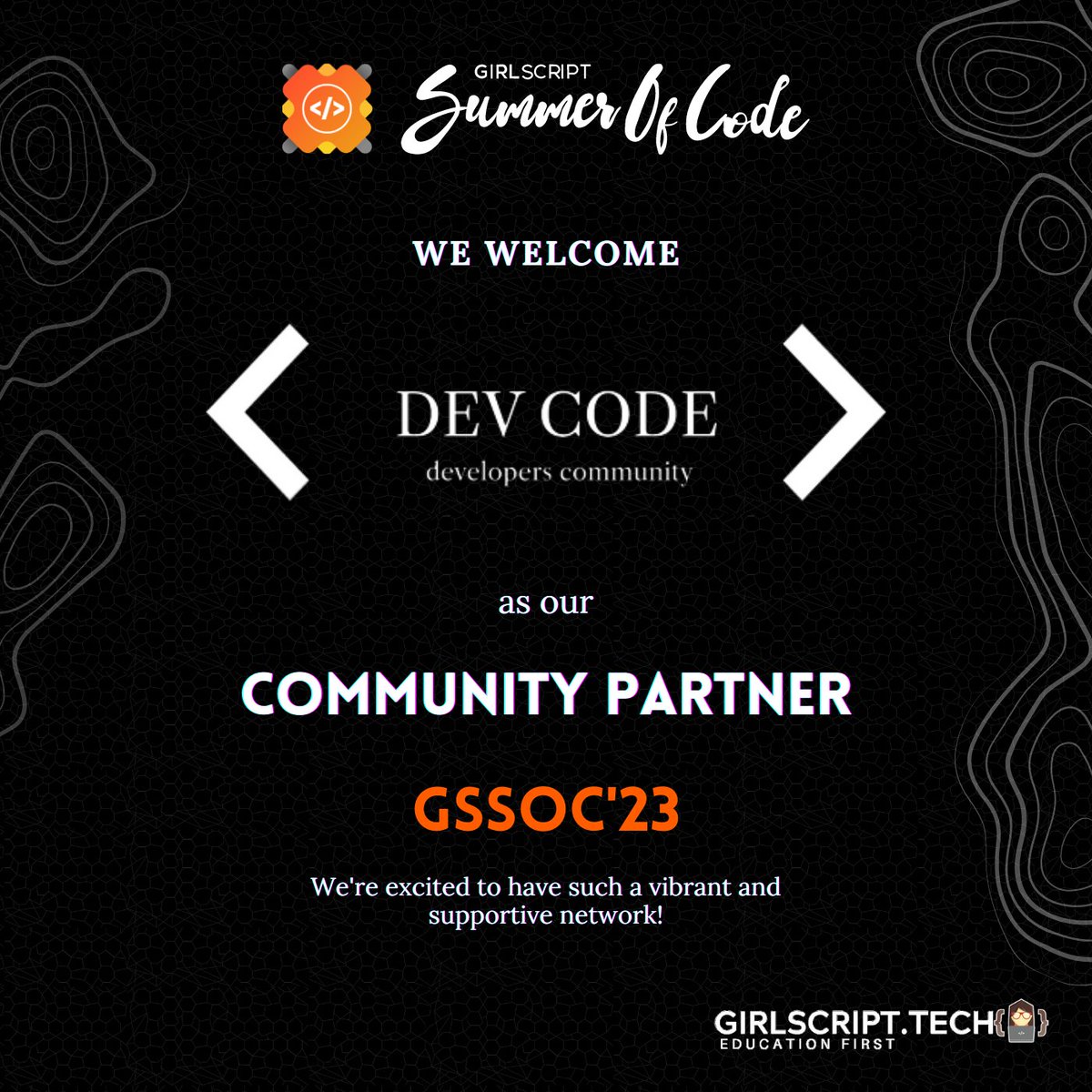 girlscriptsoc's tweet image. Explore @_DEVCODE_ , the developer's community that offers guidance, resources, and more to make your developer journey easier. Join this amazing community and collaborate with fellow developers. #DevCode #DeveloperCommunity #collaboration #gssoc #girlscriptsummerofcode