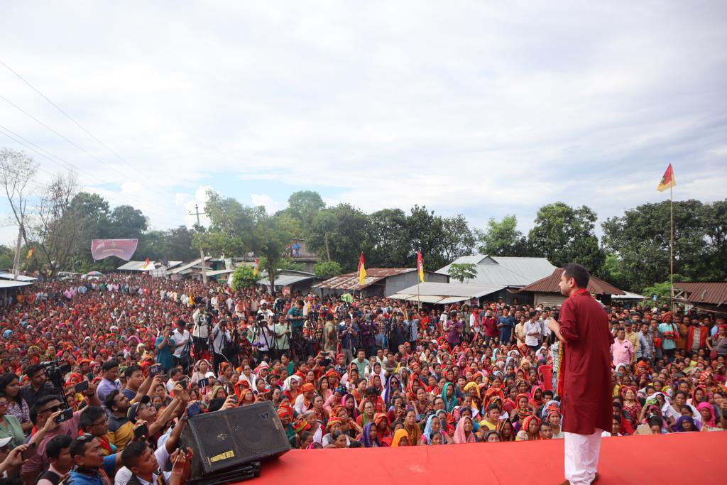 PradyotManikya's tweet photo. Glimpses for today’s Mass Gathering at Madhab Bari to raise our demand, which was, is, and will always be a permanent constitutional solution for our people. 

#TiprasaLongLive https://t.co/ezoE4Q9wue