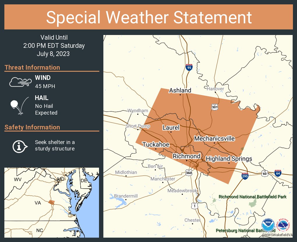 NWS Wakefield on Twitter "A special weather statement has been issued