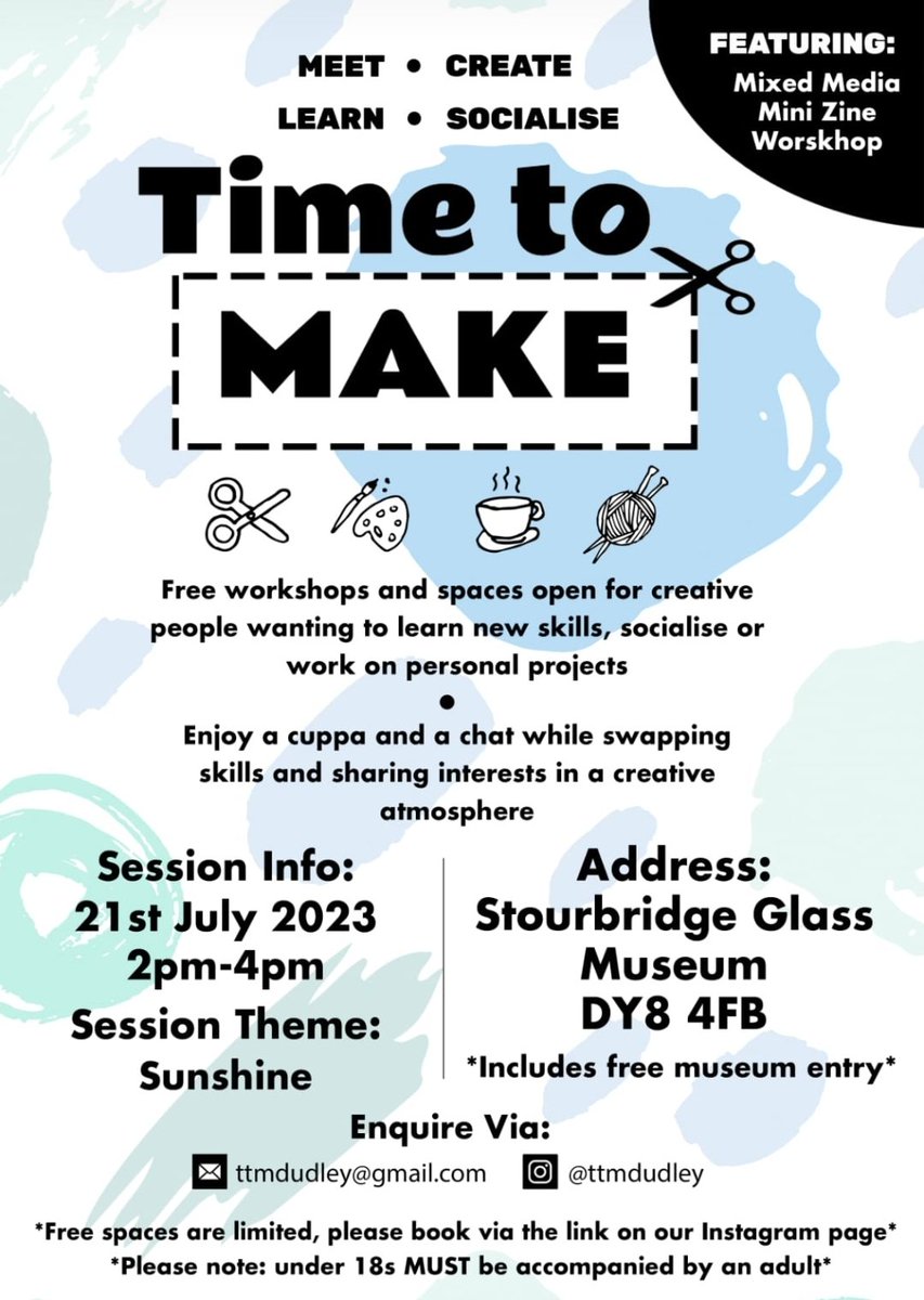 BeckArtsConnect's tweet photo. If you're in or around the Dudley area drop by to one of the free Time to Make creative workshops. Sessions are relaxed, all welcome, no experience or equipment needed. Instagram @ttmdudley to find out more 👋
#timetomake #createtogether #communityart #maketogether https://t.co/F8rZ7YSayq