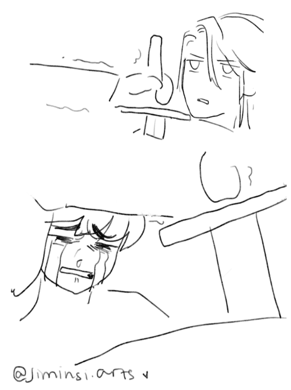 jiminsi_arts's tweet photo. BONUS: what actually happened (this is my first draft actually. it was a joke HAHA)

I was thinking about how that giant chopstick that pendrick gave would be used... I hope they go for a revolutionary girl utena moment bcus that would be so sex (i am getting my hopes up) https://t.co/83gAYtmtLC