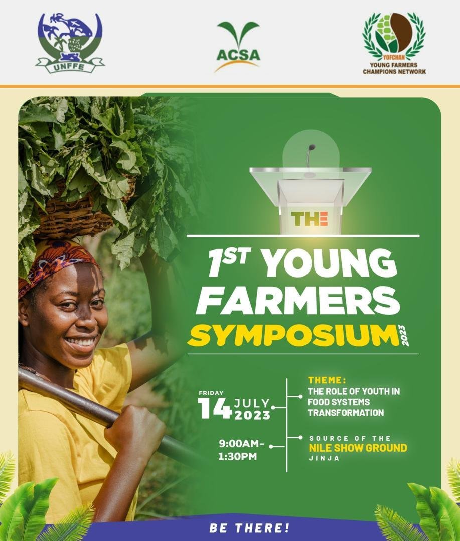📢 Join us on July 14, 2023, at the #YoungFarmersSymposium. Under the theme 'The role of youth in food system transformation'. #ChampioningYouthInAgriculture.