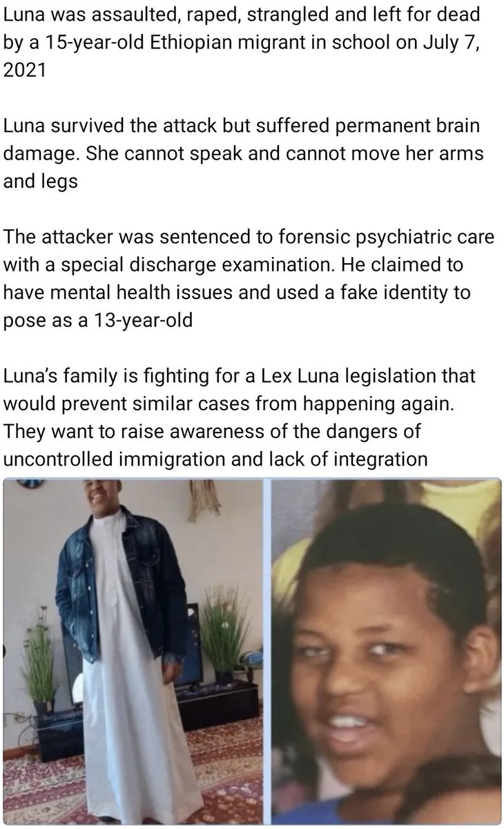 10 year old girl raped by Ethiopian and left for dead in Sweden. This is the definition of "bring back the death penalty" 🤬