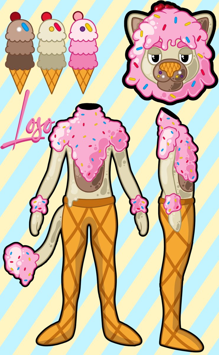 I gave Ice cream Loso a body ! 

I kind of want to make this my new sona 🍨🍦