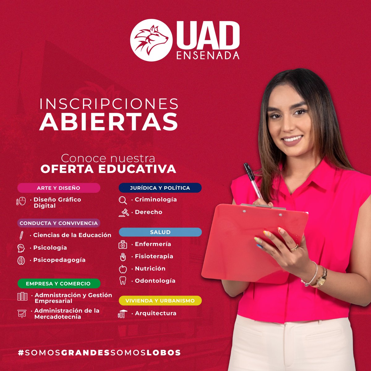 UADEnsenada's tweet photo. ¡Un LOBO nunca se rinde! 🐺

Aprovecha las promociones para alumnos de NUEVO ingreso y forma parte de la gran familia LOBO.

📆Iniciamos clases semestrales el 7 de agosto y cuatrimestrales el 28 de agosto.

📲 Manda un WhatsApp al 646 245 24 12

#SomosLobos #UAD #ENSENADA #BAJA https://t.co/vbv6MLZbPF