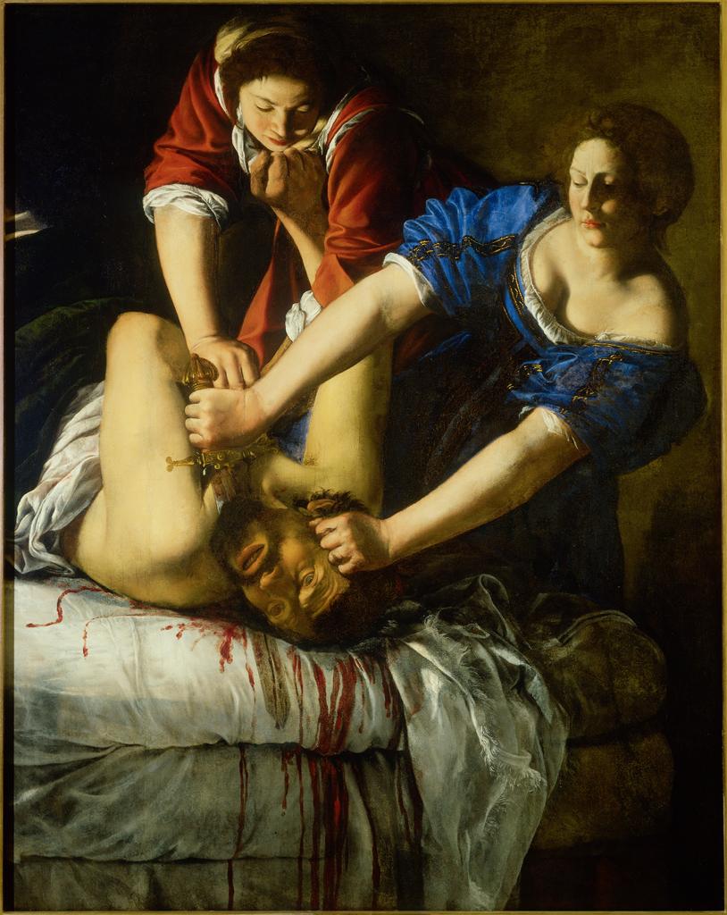 Women messing with men’s heads du jour: Judith slicing off the head of Holofernes. No prettifying this story from Artemisia Gentileschi in 1611. Today is her day.