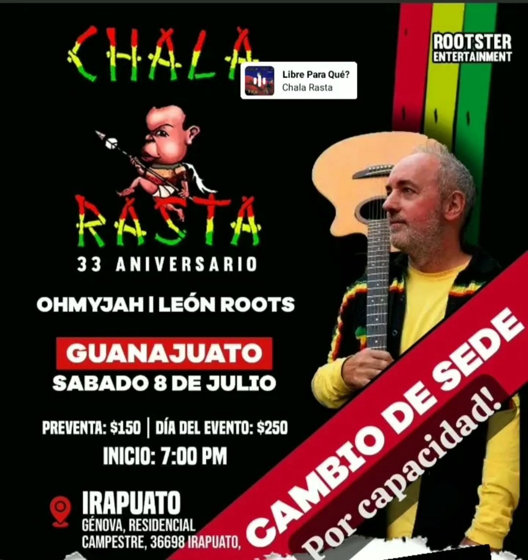 ATENCIÓN!!
Para tener mayor capacidad, nuestro #Show de hoy en #Guanajuato cambia de lugar...
Entradas en venta en boletia.com
