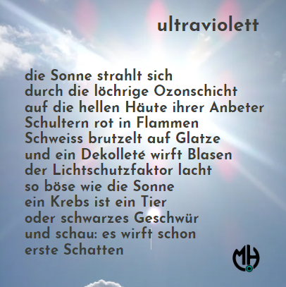 monehartman's tweet photo. Sommer, Sonne, Hautkrebs. 
#lyrik #poetry #deutschelyrik #gedicht #sonne #ozonloch #sonnenbrand #lichtschutzfaktor https://t.co/dGMMoQtoHN