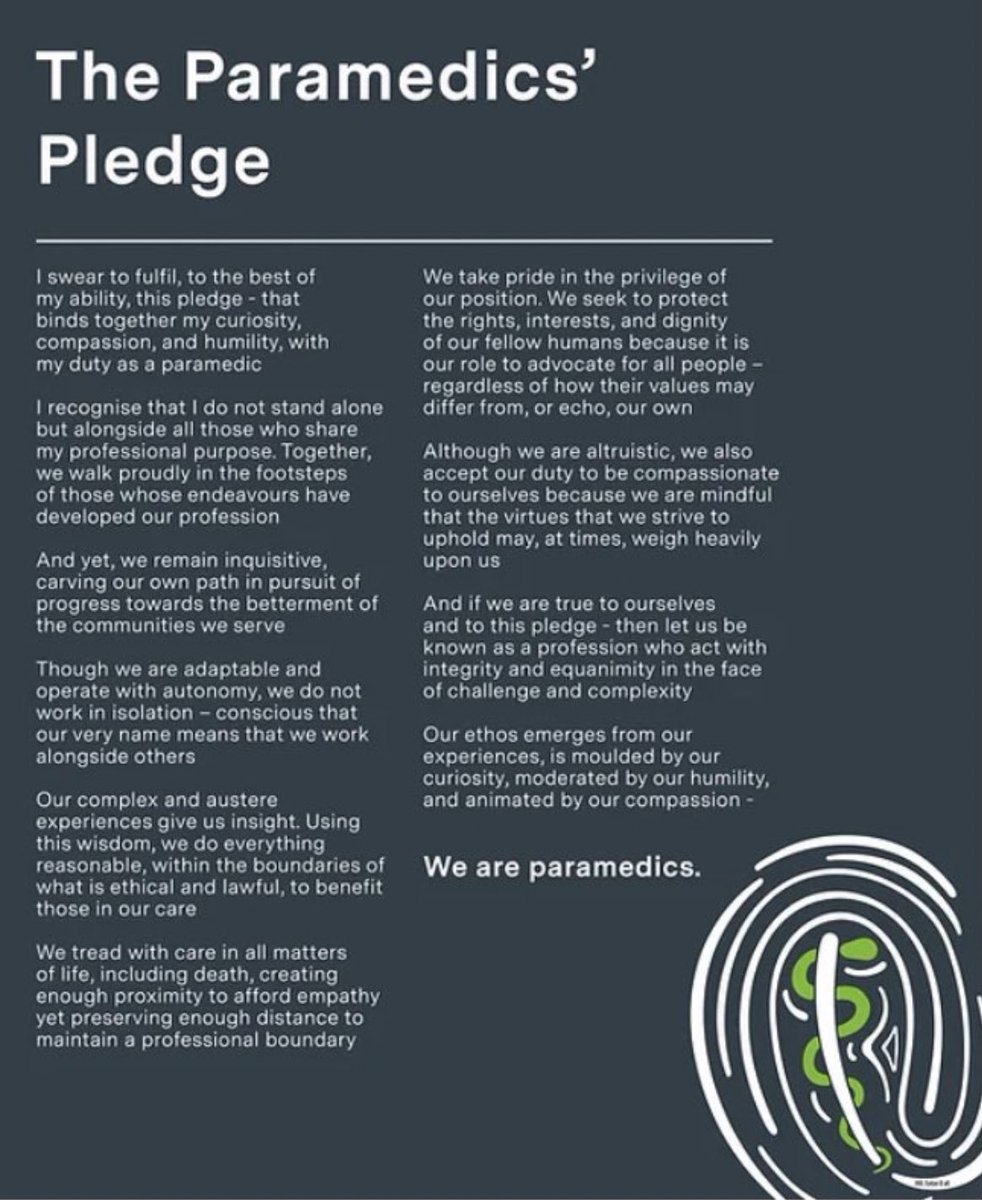 My pledge, our pledge.
#InternationalParamedicsDay #IPD2023 #Paramedic #ParamedicsPledge 
#WhatParamedicsDo