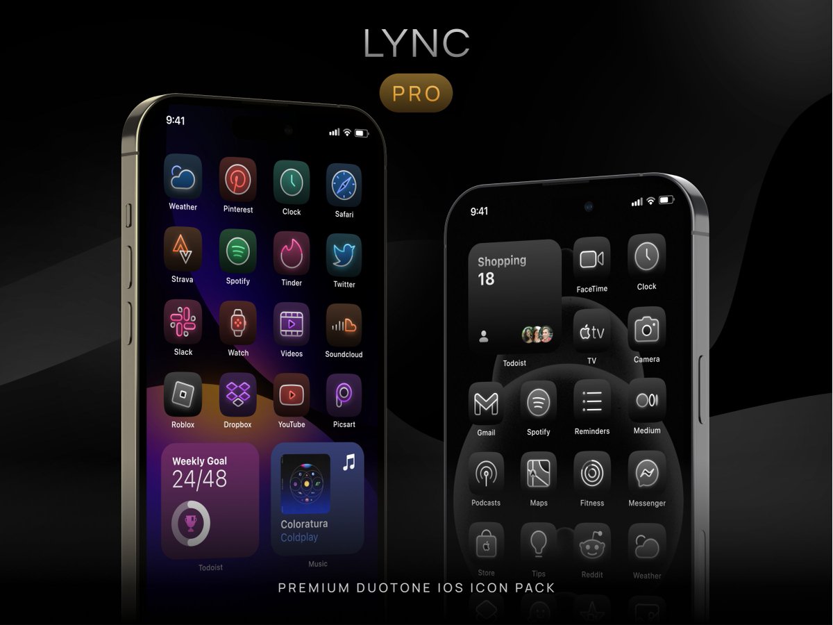 kushaljain94's tweet image. Introducing Lync Pro - An iOS experience with unmatched elegance and uniqueness! ✨ With its distinctive duotone style, featuring gradients, glow effects, and transparent fills, Lync Pro creates a visually stunning experience!
Get Lync Pro:
kushjain.gumroad.com/l/lyncpro

#ios #iOSIcons