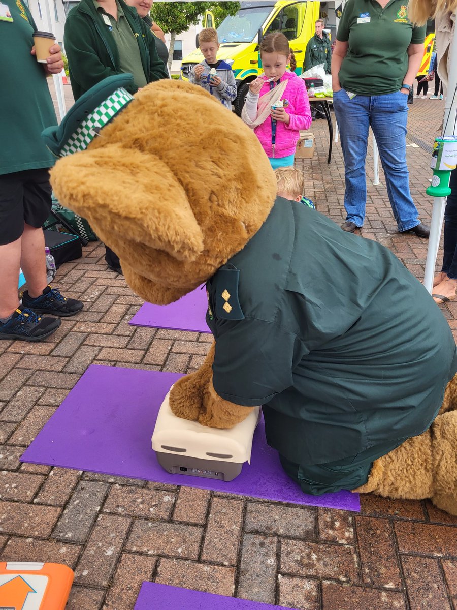 Despite the weather, a good day was had by all at Weymouth Station open day, including, Billy the bear who showed off his skills in cpr!